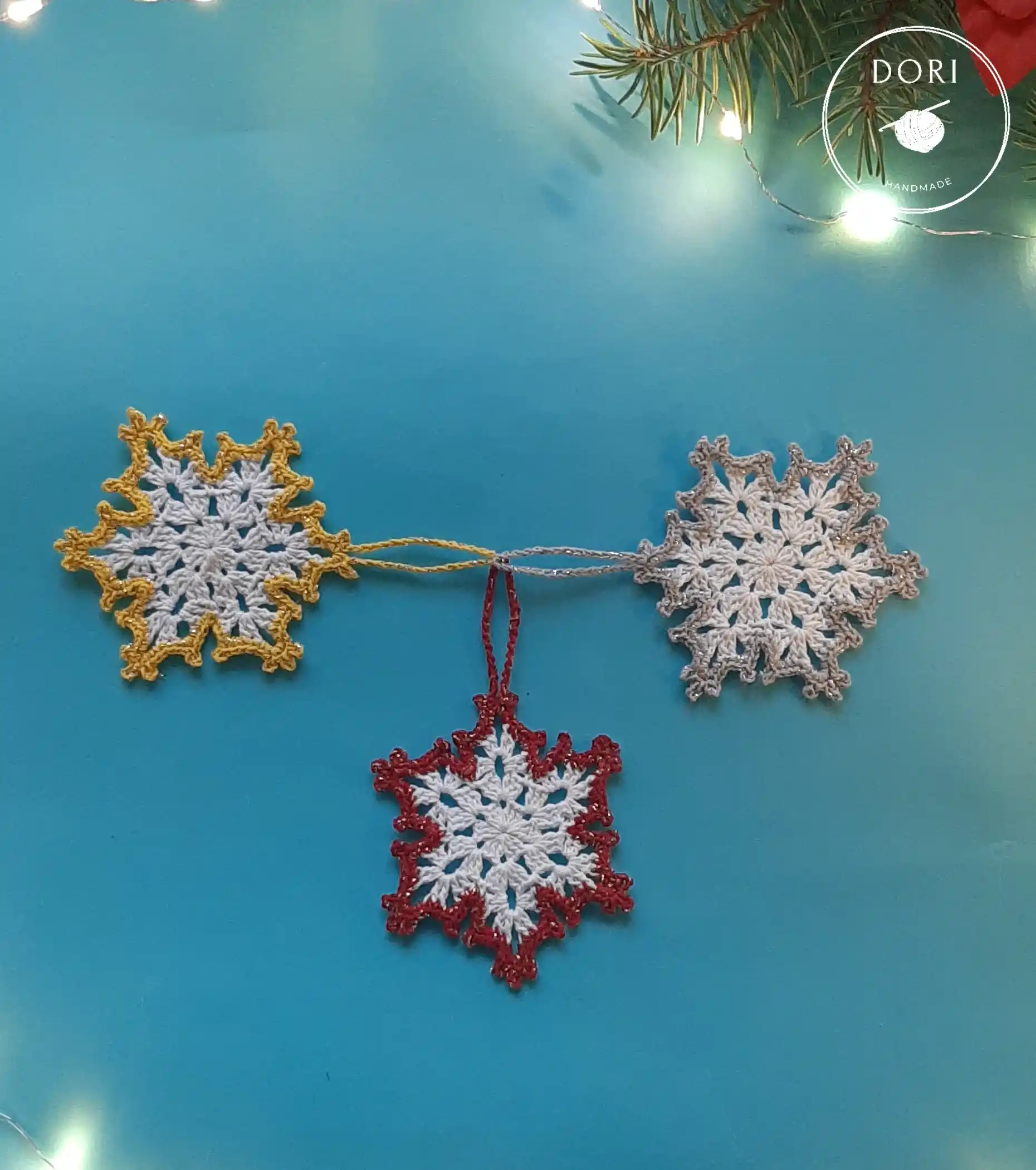 Szydełkowe gwiazdki na choinkę